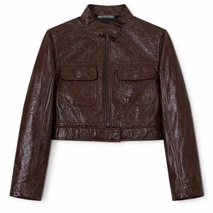 Elliott Lauren Shimmering Merlot Bomber Jacket